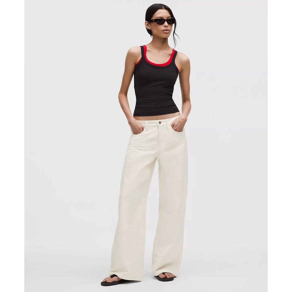 Lululemon Women’s EasyFive Low Rise Classic Wide Leg Pant size 28 NWT Ivory